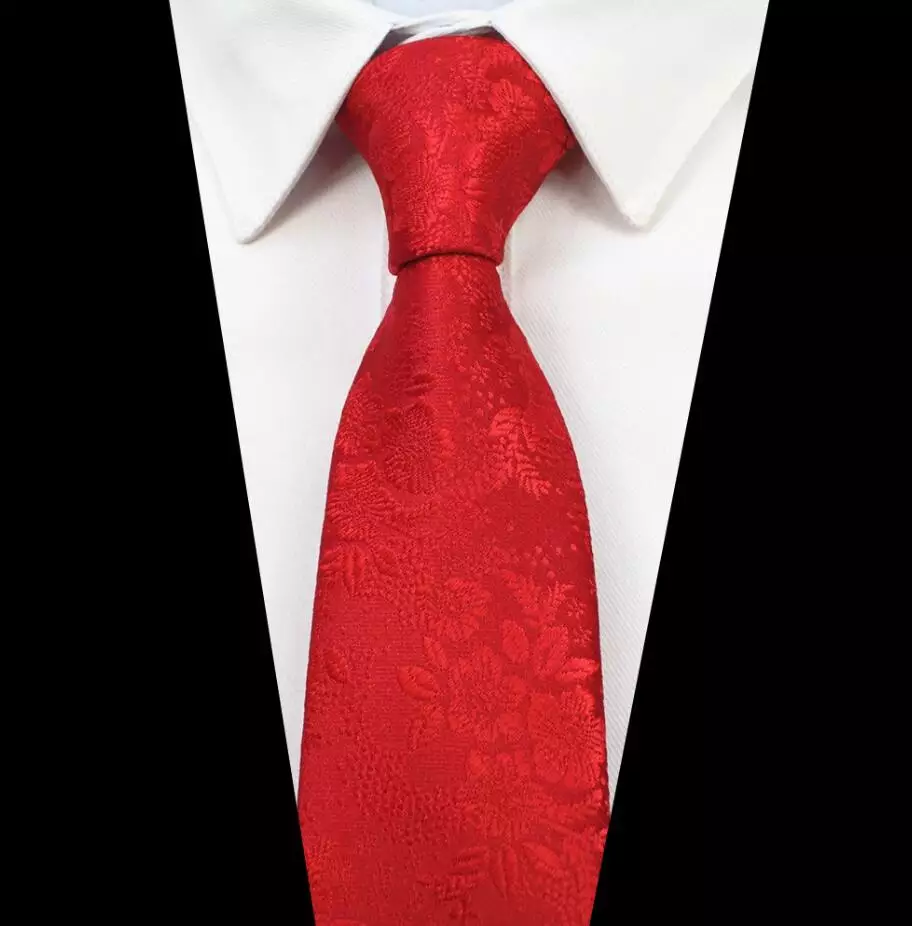 Red Floral Silk Tie #13