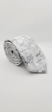 Load image into Gallery viewer, White Floral Silk Tie #10
