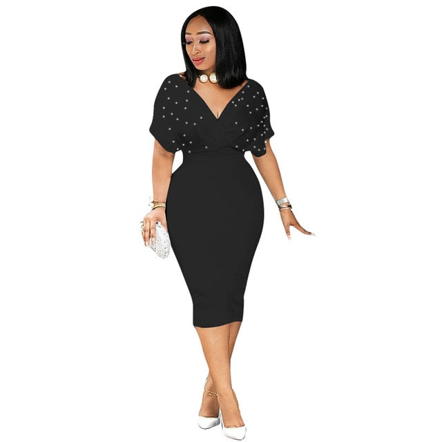 Deep V Neck Elegant Dress