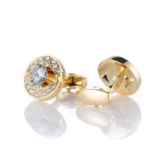 Load image into Gallery viewer, Luxury Gold Cufflinks with Crystal
