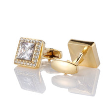 Load image into Gallery viewer, Luxury Gold Cufflinks with Crystal
