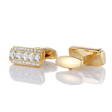 Load image into Gallery viewer, Luxury Gold Cufflinks with Crystal
