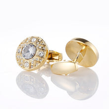 Load image into Gallery viewer, Luxury Gold Cufflinks with Crystal
