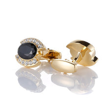 Load image into Gallery viewer, Luxury Gold Cufflinks with Crystal
