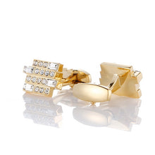 Load image into Gallery viewer, Luxury Gold Cufflinks with Crystal
